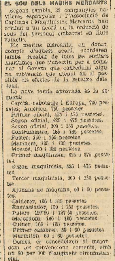Retall del diari adjuntat a la carta