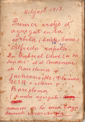 Portada del quadern manuscrit
