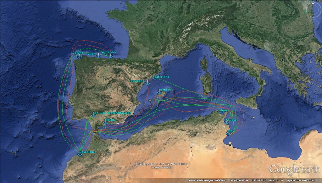 Cantàbric, Atlantic est, Mediterrani